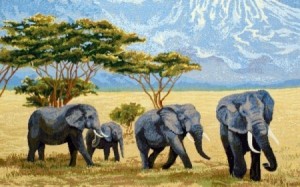Слоны в саванне - Гобелен  