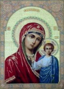 Икона Богородица Казанская - Гобелен(в раме)  