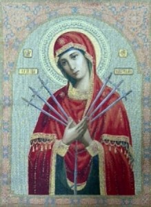 Икона Богородица Семистрельная - Гобелен  