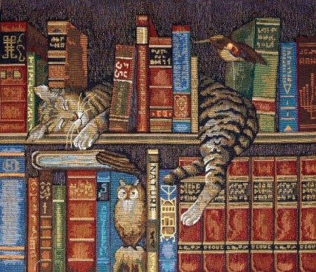 Библиотекарь - Гобелен в багетной раме.  