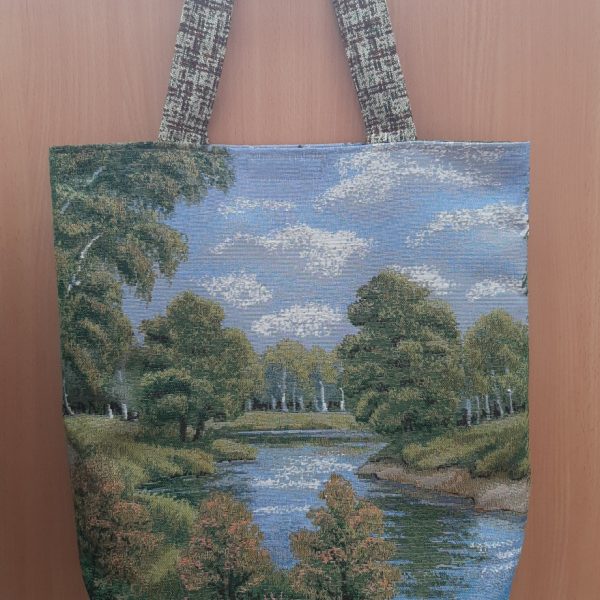 Гобеленовая сумка-шоппер "Береза у озера"(40*12*40)  
