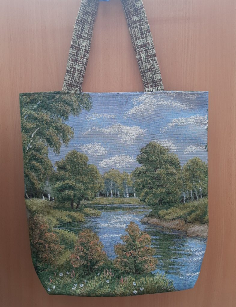 Гобеленовая сумка-шоппер "Береза у озера"(40*12*40)  