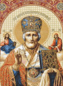 Икона Николай Мерликийский - Гобелен(в раме)  