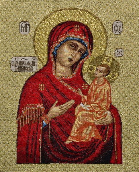 Икона Богородица Тихвинская - Гобелен(в раме)  