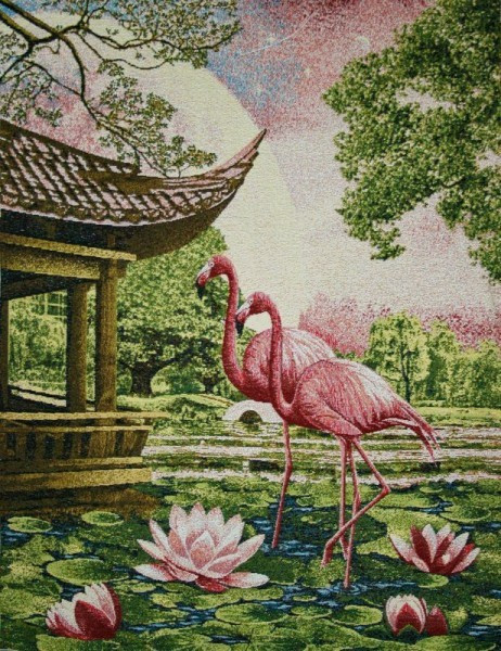Панно гобеленовое "Розовый фламинго" (50*37)  