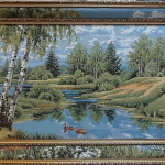 Картина гобеленовая с продолжением "Водопад у гор"  