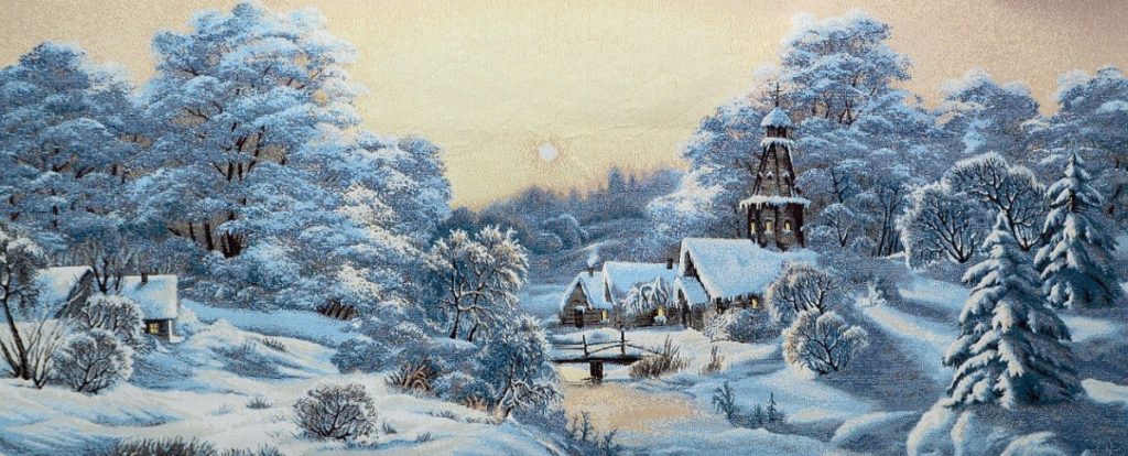 "Зима"- Гобелен ( в багетной раме)  