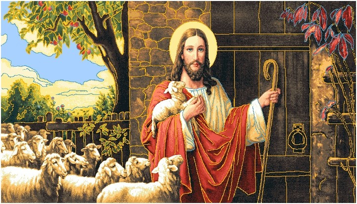 "Пастух и овцы" - Гобелен ( в багетной раме)  