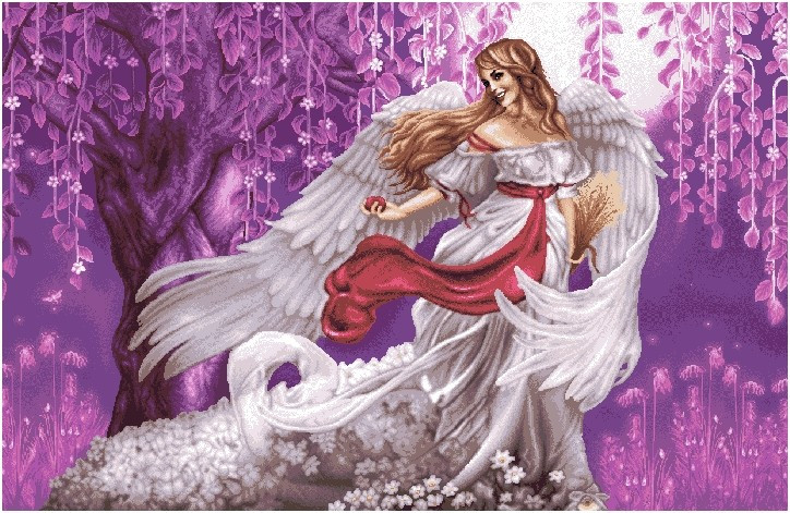 "Белый ангел" - Гобелен ( в багетной раме)  