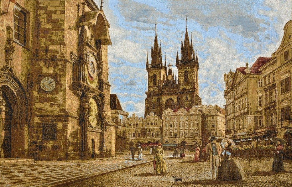"Прага Староместская площадь" - Гобелен ( в багетной раме)  