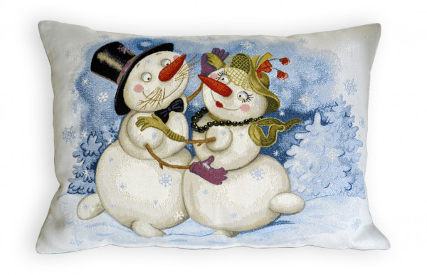 Декоративный чехол"Влюбленные снеговики"70*50  
