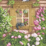 Декоративное гобеленовое  панно "Слоны в саванне" (172*133)  