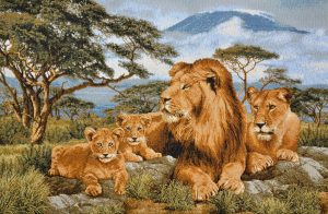 Гобеленовое панно"Африканские львы"