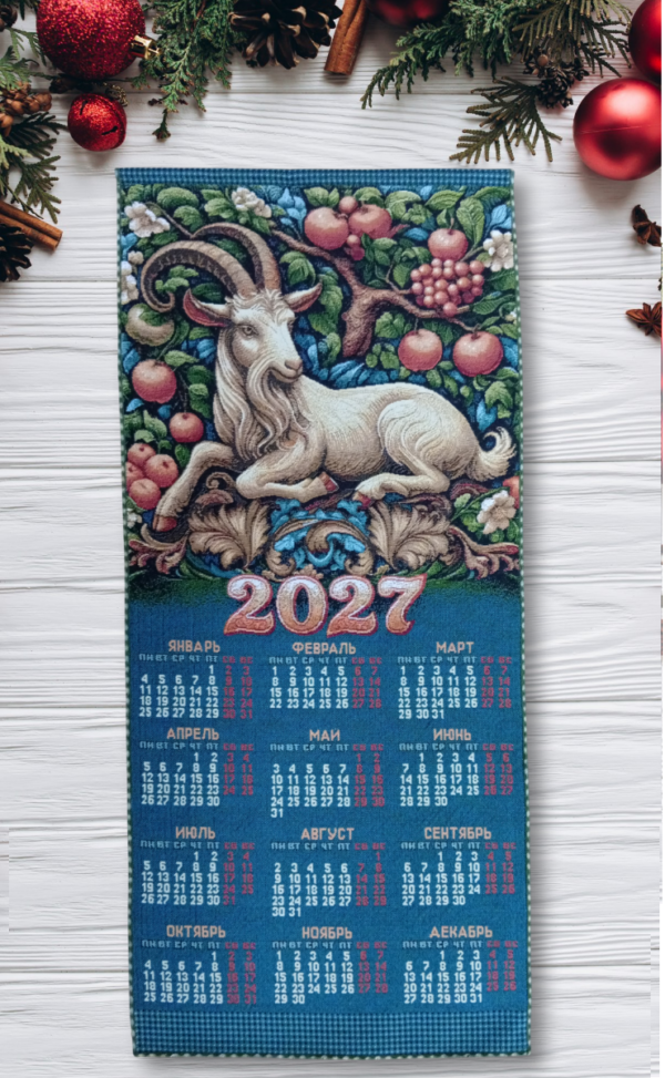 Календарь из гобелена на 2027 год Райская жизнь 40*88  